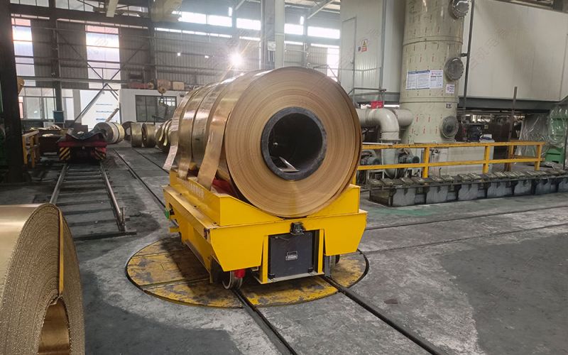浙江某有色金屬加工企業(yè)電動地平車轉(zhuǎn)運(yùn)卷材案例